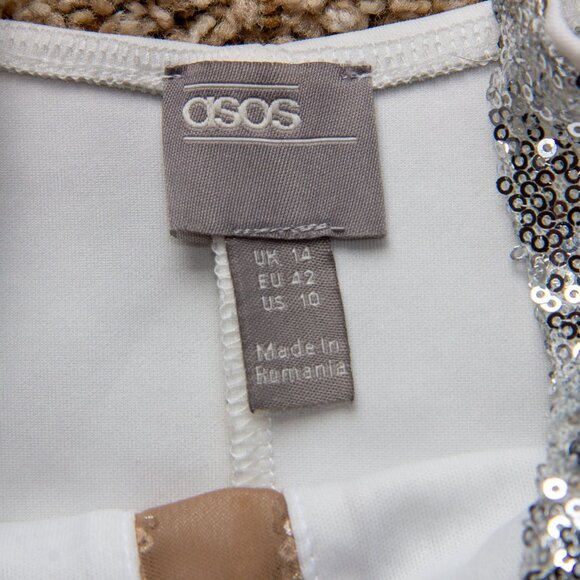 ASOS, White and Sequin Midi Dress, 10 - Picture 3 of 4